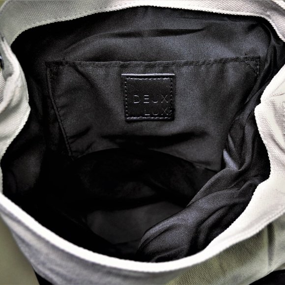 Deux Lux Demi Canvas Backpack in Off-White/Cream & Black - Picture 11 of 13